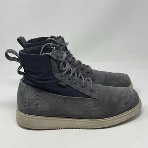 Timberland 6 Inch Premium GoreTex Boots Mens 10.5 Gray Blue Suede Work Vibram
